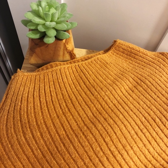 Mustard Yellow Mock Neck Sweater - Picture 6 of 7